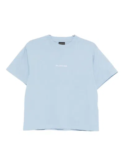 Balenciaga Logo T-shirt In Blue