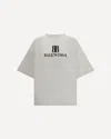 Balenciaga Cotton Tshirt With Logo Print In Gray