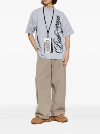 Balenciaga Men Cappuccino Cotogno Wide-leg Pant In Brown