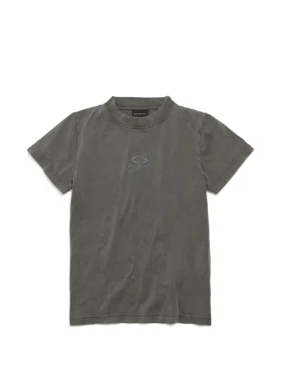 Balenciaga Logo T-shirt In Gray