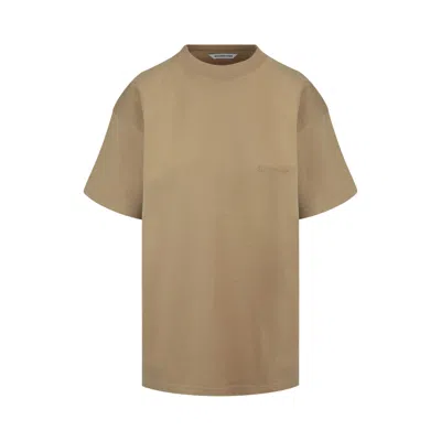Pre-owned Balenciaga Logo T-shirt 'oat' | Brown | Women's Size Xs