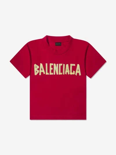 Balenciaga Logo-print Cotton T-shirt In Red