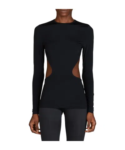 Balenciaga Logo-tag Cut-out Top In Black