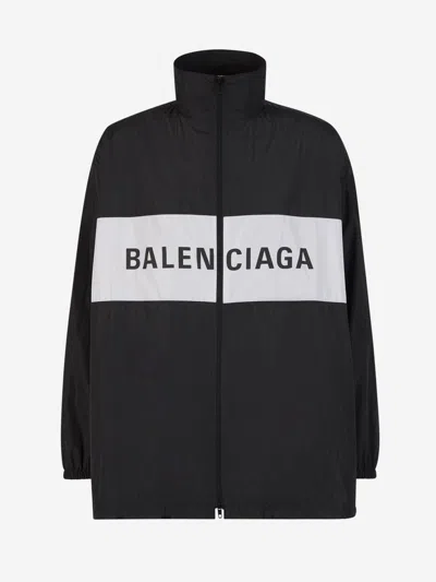 Balenciaga Logo Technical Jacket In Contrast Logo On The Front