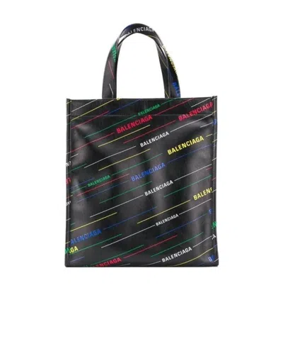 Balenciaga Logo Tote Handbag In Black