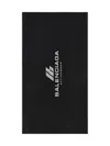 Balenciaga Black Cotton Activewear Gym Towel In Black