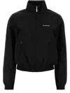 Balenciaga Black Bomber Jacket With Zip And Logo In Black