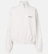 Balenciaga High Collar Zip Jacket With Bold Logo Detailing In White