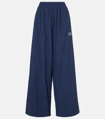 Balenciaga Logo Track Pants In Blue