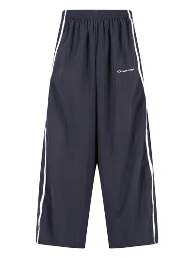 Balenciaga Logo Track Pants In Blue