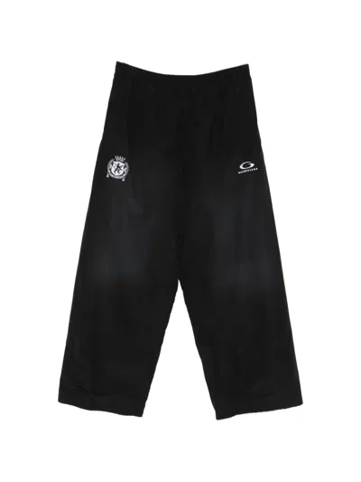 Balenciaga Logo Trousers In Brown