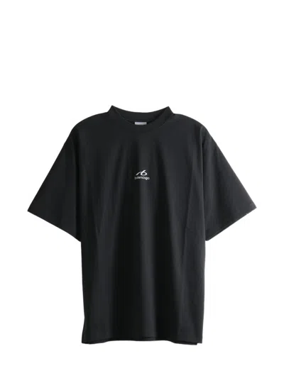Balenciaga Bodies Logo-print Dropped-shoulder T-shirt In Black
