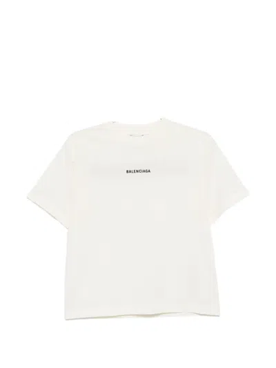 Balenciaga Logo T-shirt In Neutral