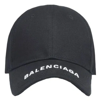 Balenciaga Logo Visor Cap 'black White' In Multi