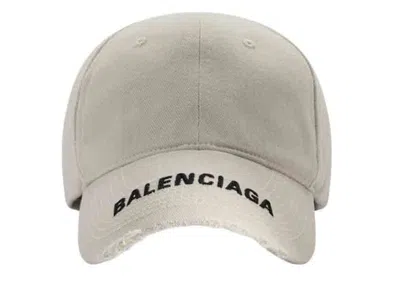 Pre-owned Balenciaga Logo Visor Cap (women) In White