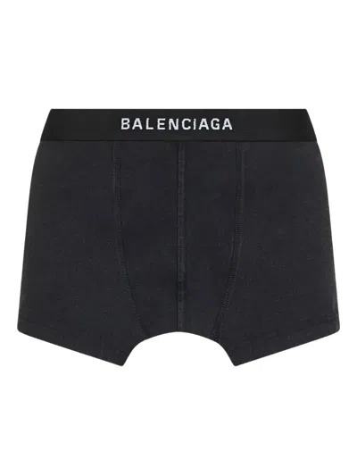 Balenciaga Logo-waistband Boxers In Black