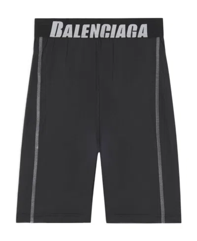 Balenciaga Logo-waistband Cycling Shorts In Black