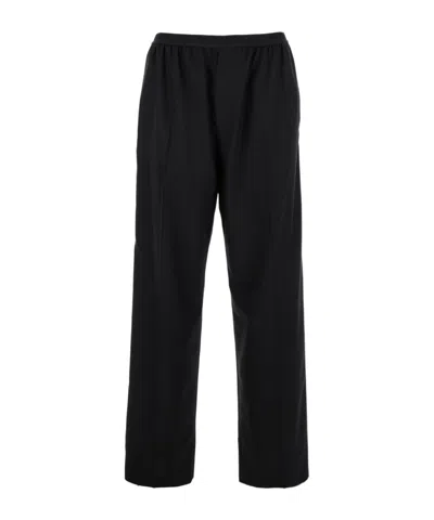 Balenciaga Logo-waistband Loose-cut Trousers In Black