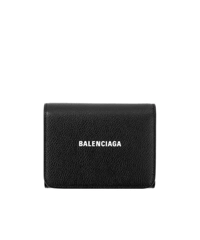 Balenciaga Logo Wallet In Black