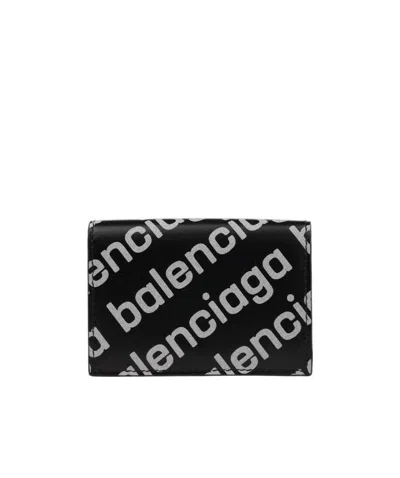 Balenciaga Logo Wallet In Black