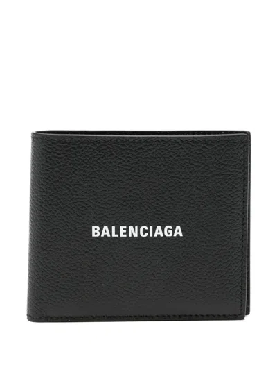 Balenciaga Logo Wallet In Black