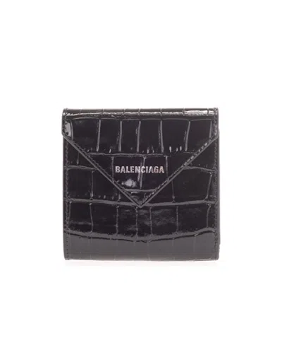 Balenciaga Logo Wallet In Black