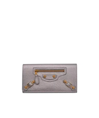 Balenciaga Zipper Wallet In Gray