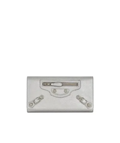 Balenciaga Logo Wallet In Gray