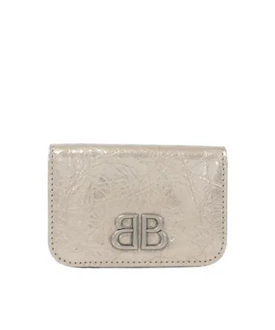 Balenciaga Logo Wallet In Nude
