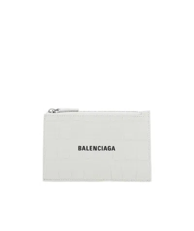 Balenciaga Logo Wallet In White