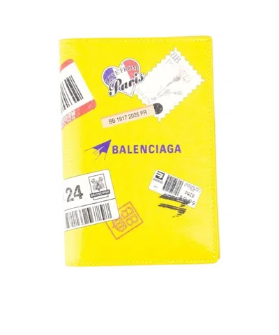 Balenciaga Logo Wallet In Yellow