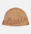 Balenciaga Logo Wool And Cashmere Beanie In Beige