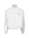 Balenciaga High Collar Zip Jacket With Bold Logo Detailing In White