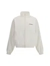 Balenciaga High Collar Zip Jacket With Bold Logo Detailing In White