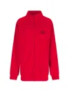 Balenciaga High Collar Ribbed Cuffs Side Pockets In Red