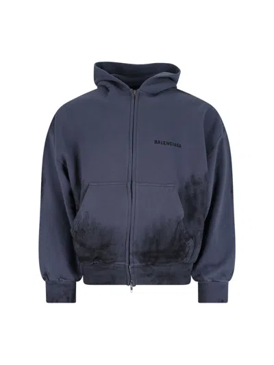 BALENCIAGA LOGO ZIP SWEATSHIRT