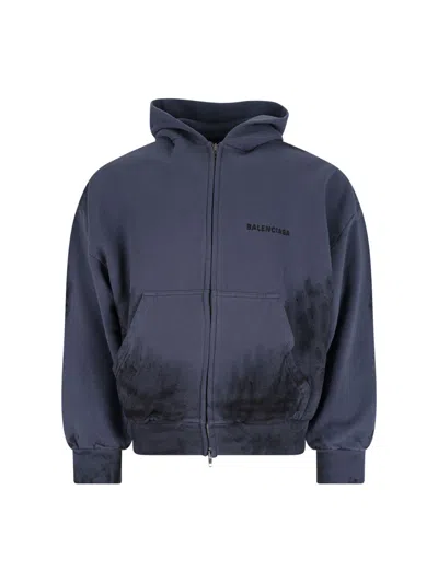 BALENCIAGA LOGO ZIP SWEATSHIRT