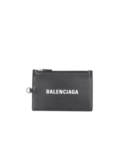 Balenciaga Logo Zip Wallet In Black