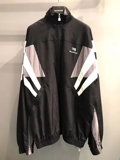 Balenciaga Logo Zipper Casual Jacket In Black