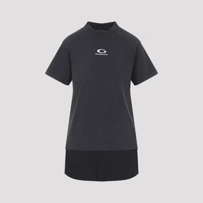 BALENCIAGA BALENCIAGA LOGO-DETAIL LAYERED T-SHIRT DRESS