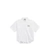 Balenciaga Short Sleeve Silk Blend Button Down Shirt In White