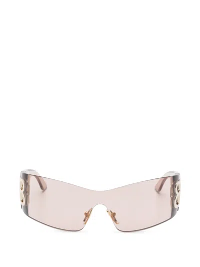 Balenciaga Logo-detail Sunglasses In Metallic