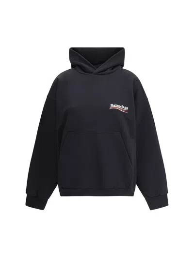 Balenciaga Distressed Political Campaign Hoodie In Black