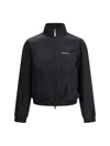 Balenciaga Black Bomber Jacket With Zip And Logo In Black