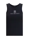 Balenciaga Women Logo Tank Top In Black