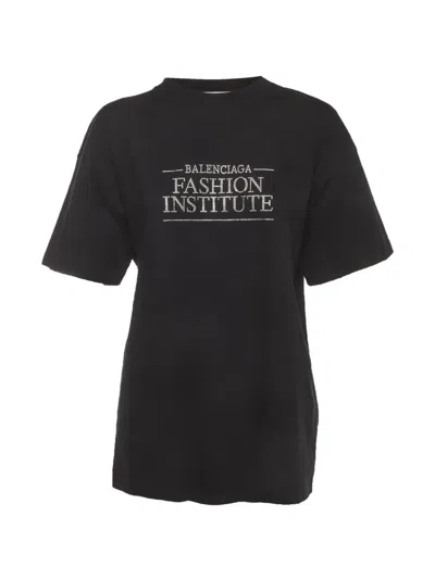 Pre-owned Balenciaga Logo-embellished T-shirt In Black