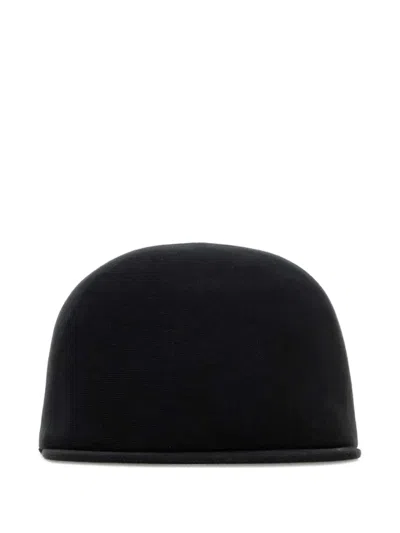 Balenciaga Twill Baseball Cap Curved Brim Crown In Black