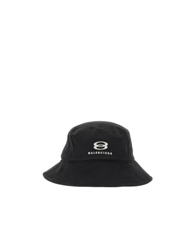 Balenciaga Logo-embroidered Bucket Hat In Black
