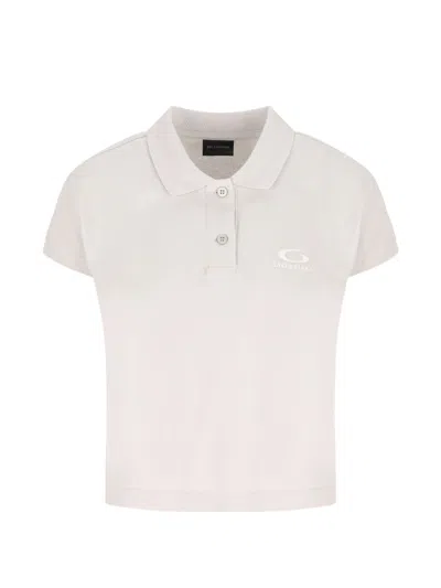 Balenciaga Logo-embroidered Cotton Polo In Cream