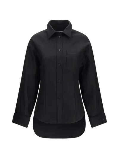 Balenciaga Classic Cocoon Button-up Shirt In Black